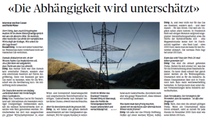 In the news: Interview with Roland Dörig on the energy crisis - desktop
